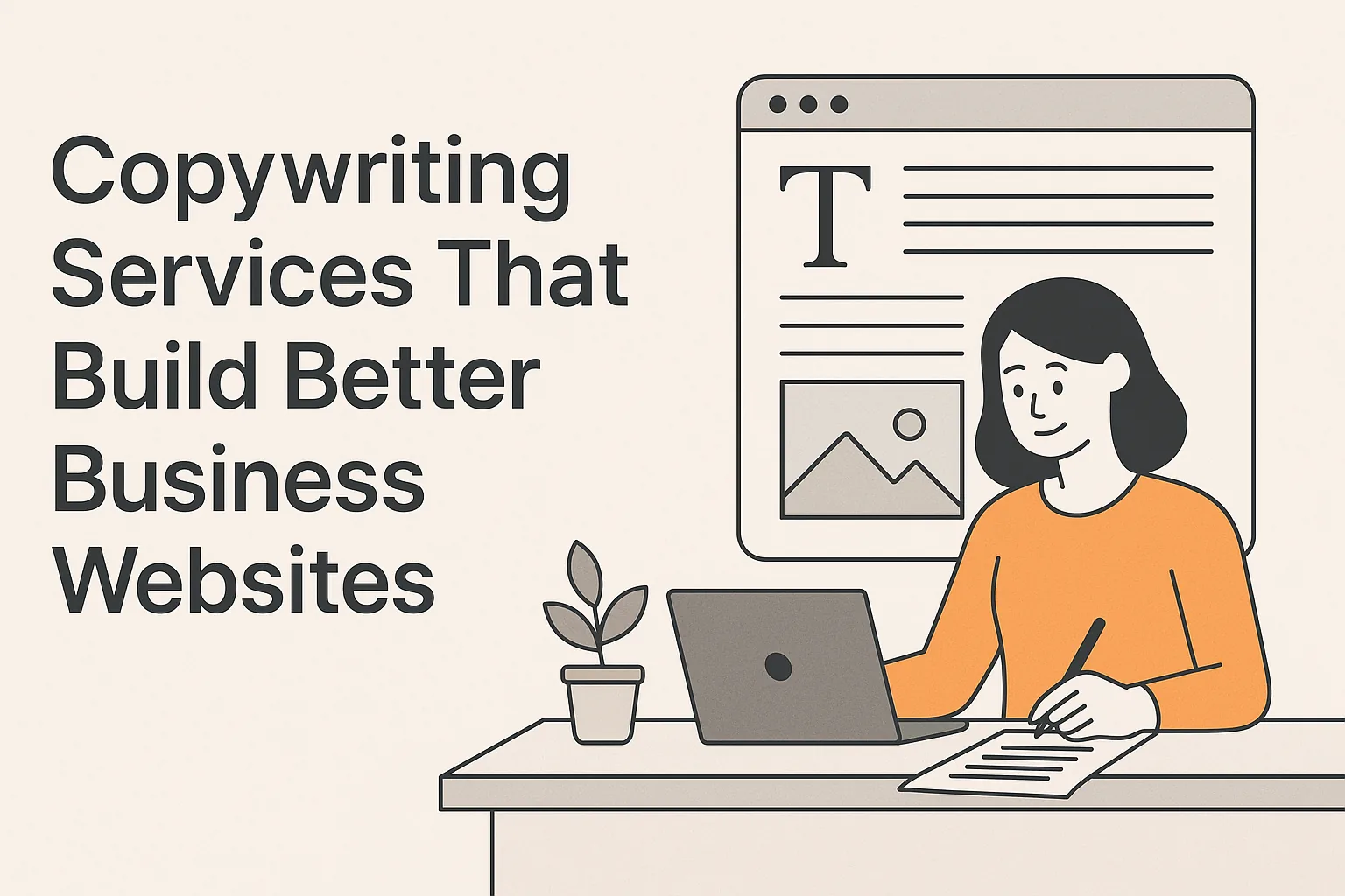 Featured image showing "copywriting services" for the article "Copywriting Services That Build Better Business Websites"