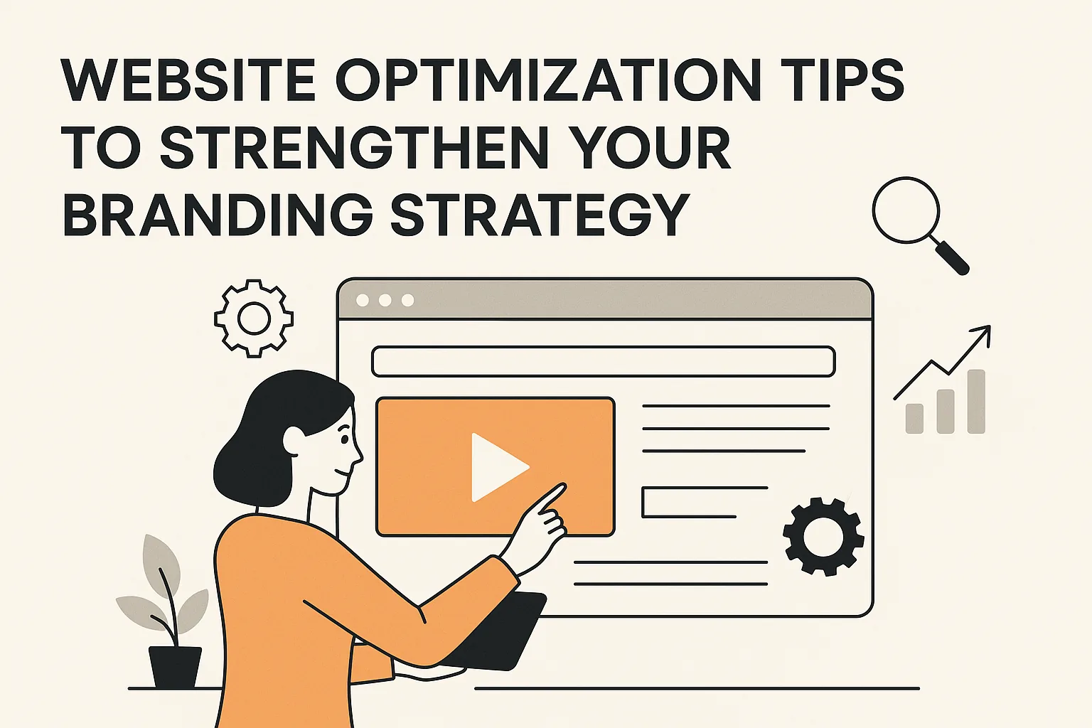Featured image showing "website optimization" for the article "Website Optimization Tips to Strengthen Your Branding Strategy"