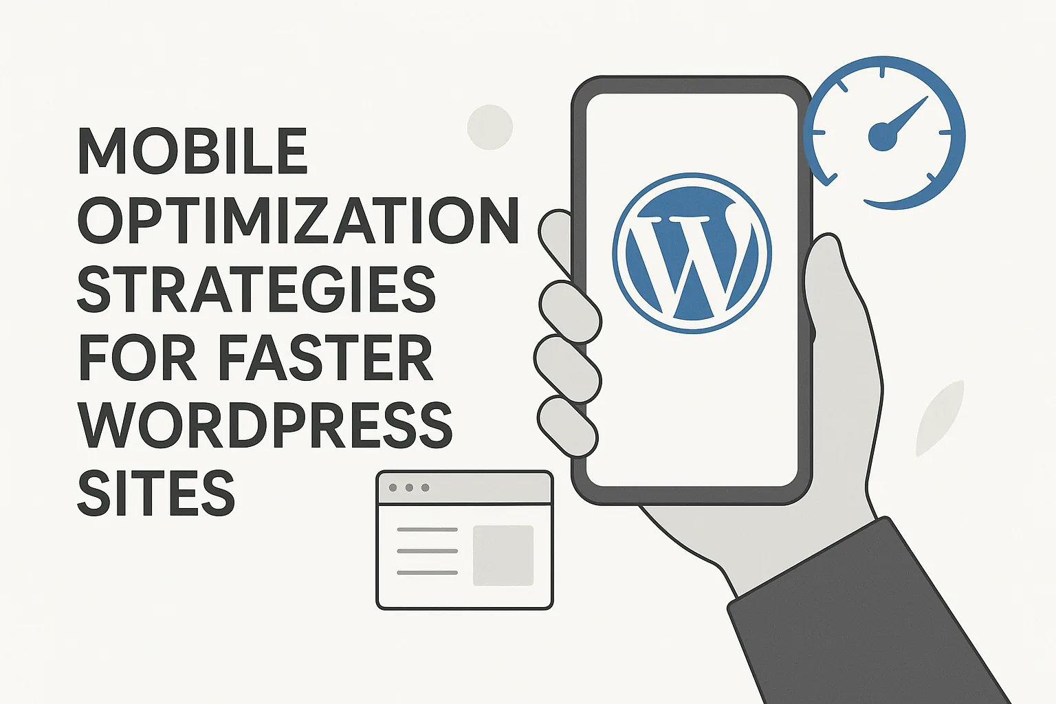 Featured image showing "mobile optimization" for the article "Mobile Optimization Strategies for Faster WordPress Sites"