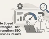 Featured image showing "site speed" for the article "Site Speed Strategies That Strengthen SEO Services Results"