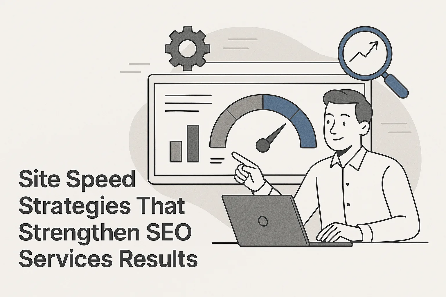 Featured image showing "site speed" for the article "Site Speed Strategies That Strengthen SEO Services Results"