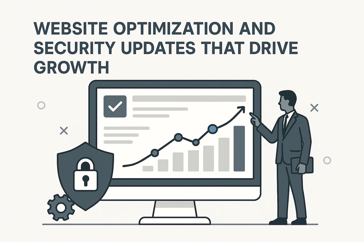 Featured image showing "website optimization" for the article "Website Optimization and Security Updates That Drive Growth"