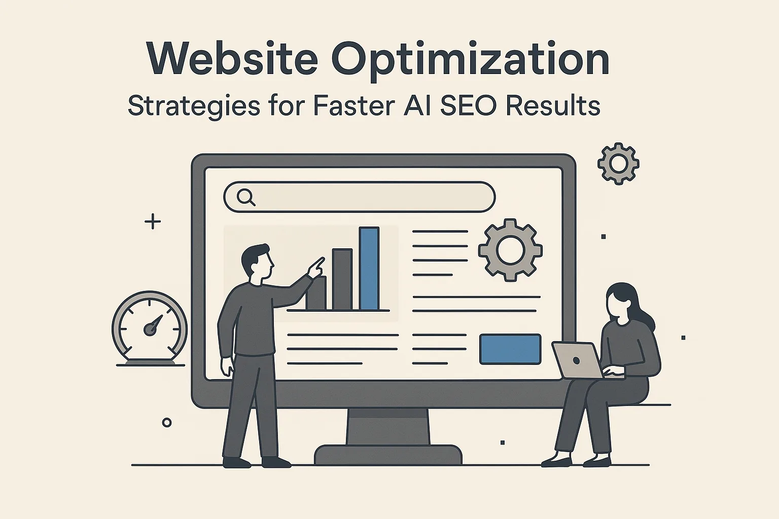 Featured image showing "website optimization" for the article "Website Optimization Strategies for Faster AI SEO Results"